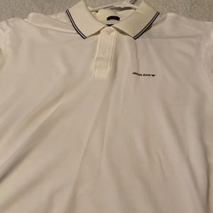 White Armani Exchange polo shirt